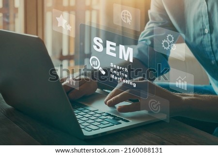 SEM Search Engine Optimization Marketing Ranking concept for website