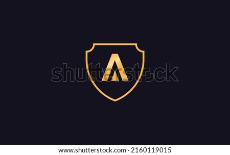 Protection and shield logo design vector with the letters and alphabets
