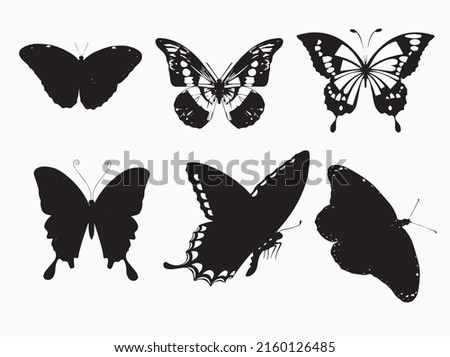 Butterfly Vector Graphics Silhouette Image. A Black And White Vector Butterfly Royalty for Free EPS