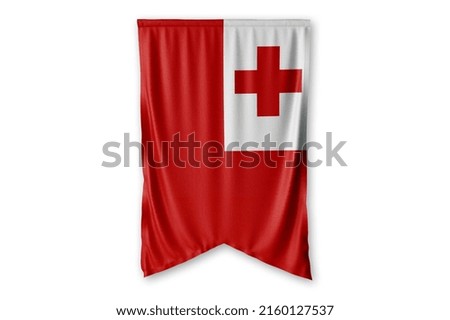 Tonga flag and white background. - Image.