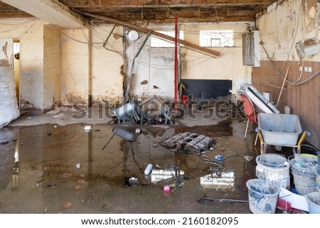 Restoration of a water damage in a house Royalty-Free Stock Photo #2160182095