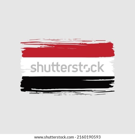Yemen Flag Brush. National Flag