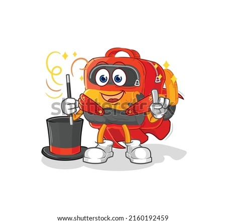 the backpack magician illustration. character vector