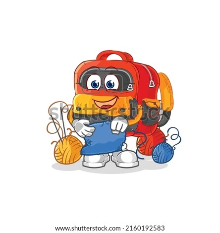 the backpack tailor mascot. cartoon vector
