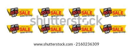 Price tag and discount promotion sticker label collection