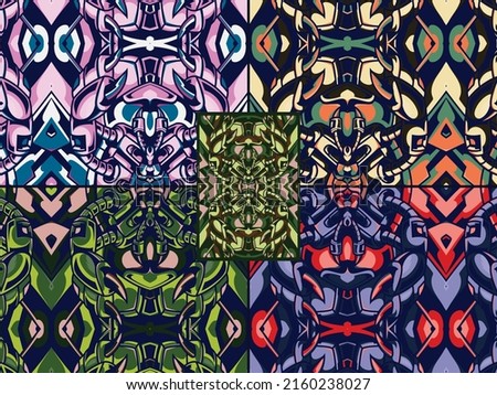 Seamless Abstract Ornament Pattern with Color Combination
