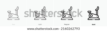 stationary bicycle icon. Linear style sign isolated on white background. Vector illustration.