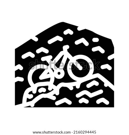 mountain riding glyph icon vector. mountain riding sign. isolated contour symbol black illustration