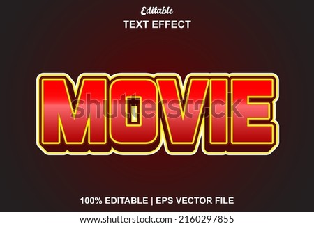 movie text effect with red color for brand