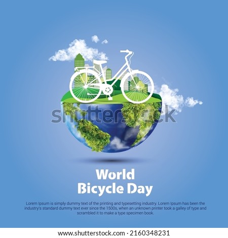 World Bicycle Day. Go Green Save Environment  