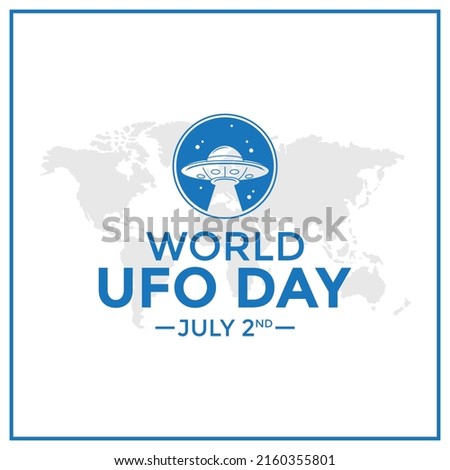 World UFO Day greeting illustration.