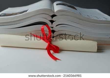 book and educational concept in selective focus. 
