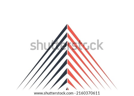Real estate logo design. Perspective view of buildings logo. Vector abstract architecture illustration.