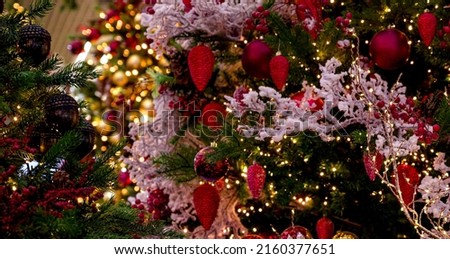 Christmas or new year background with place for text. Bokeh form lights.Selective focus