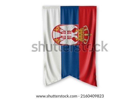 Serbia flag and white background. - Image.