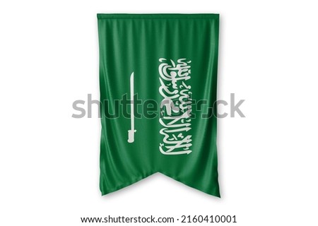 Saudi Arabia flag and white background. - Image.