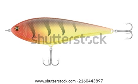 triple metal fish hook vector illustration isolated on white background