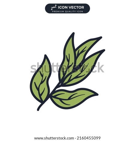 bay leaves icon symbol template for graphic and web design collection logo vector illustration