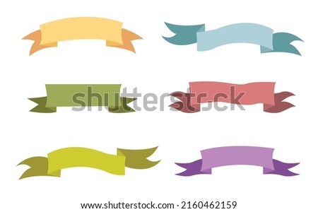Collection of vector colorful ribbons isolated on white