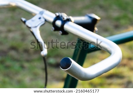 close up bar of old vintage bicycle, fixed gear bike