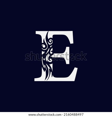 Letter E logo. Alphabet sticker design, emblem for business, company, shops, hotels, vector illustrator