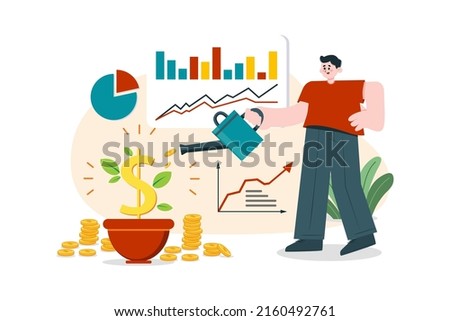 Stock Analysis Illustration concept. Flat illustration isolated on white background