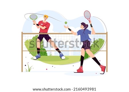 Sports Activities Illustration concept. A flat illustration isolated on white background