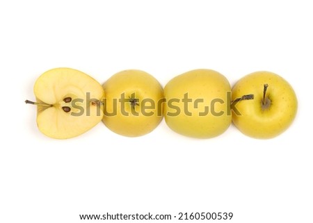 Yellow apple isolated on white. High resolution photo. Full depth of field.