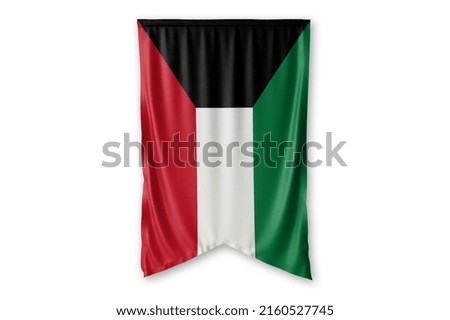 Kuwait flag and white background. - Image. Royalty-Free Stock Photo #2160527745