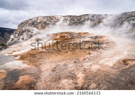Mammoth Hot Spring in Yellowstone National Park in the United States