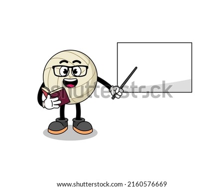 Mascot cartoon of volleyball teacher , character design