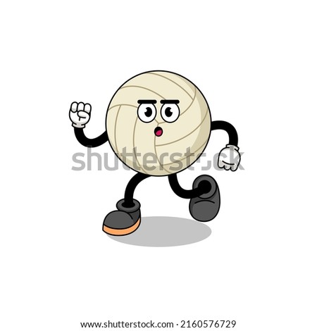 running volleyball mascot illustration , character design