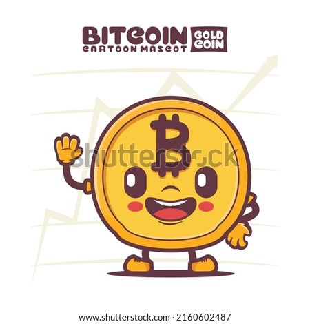 vector illustration bitcoin cartoon mascot