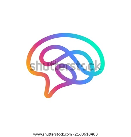 brain colorful logo icon vector