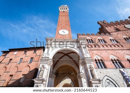 indoor architecture of siena town hall, italy