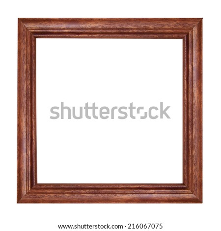 wood picture frame, isolated on white background.