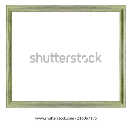 Vintage wood picture frame, isolated on white background.