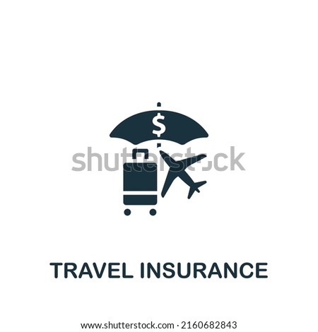 Travel Insurance icon. Monochrome simple Travel icon for templates, web design and infographics