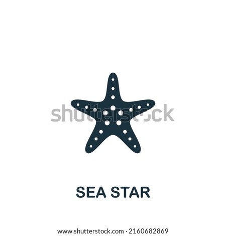 Sea Star icon. Monochrome simple Summer icon for templates, web design and infographics Royalty-Free Stock Photo #2160682869