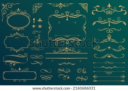 Beautiful Mega Islamic Arabic Decoration self collection of  Motifs for the use of Multiple Design and ornamental label as divider or borders, Vector EPS