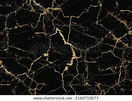 Luxury Black and Gold Marble texture background vector. Panoramic Marbling texture design for Banner, invitation, wallpaper, headers, website, print ads, packaging design template Royalty-Free Stock Photo #2160710873