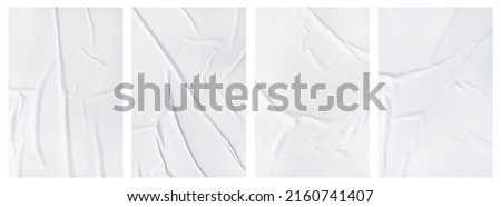 Set of wrinkled paper templates. wet blank paper for poster and text Royalty-Free Stock Photo #2160741407