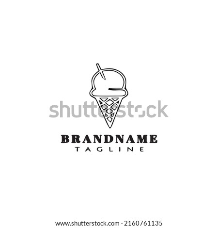 ice cream cone logo cartoon design icon modern vector