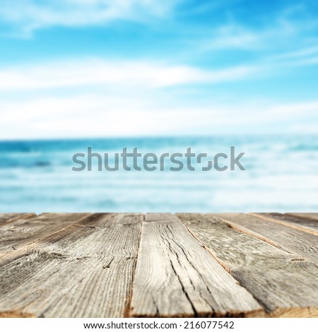 wooden desk of summer 