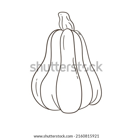 Halloween pumpkin with place for face thin line icon set. Outline sign without fill. Editable stroke. Coloring book illustration. Autumn harvest. Edible plants. Isolated vector on white background 