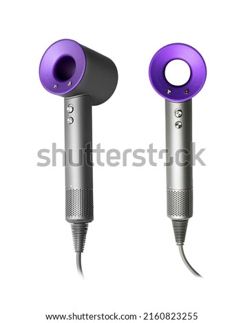 Hair dryer isolated on white background. Royalty-Free Stock Photo #2160823255