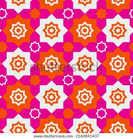 Abstract Hand Drawn Moroccan Style Star Shapes Seamless Vector Pattern Isolated Background