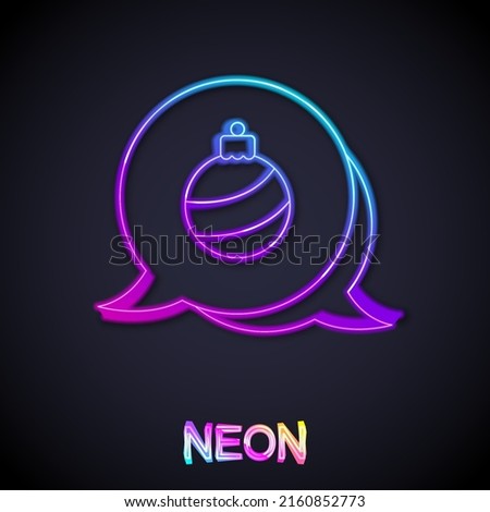 Glowing neon line Christmas ball icon isolated on black background. Merry Christmas and Happy New Year.  Vector