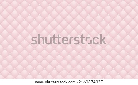 Pink luxurious chesterfield capitone leather texture furniture seamless pattern. Rhombs background abstract texture of a luxury leather wall, chair, sofa, interior studio. Vector illustration Royalty-Free Stock Photo #2160874937
