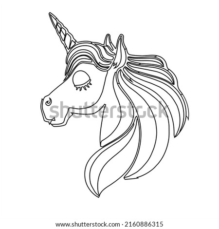 Cute unicorn coloring page  | Black and white vector illustration for coloring book  Unicorn illustration ,  Isolated outline for coloring book with unicorn | Unicorn 